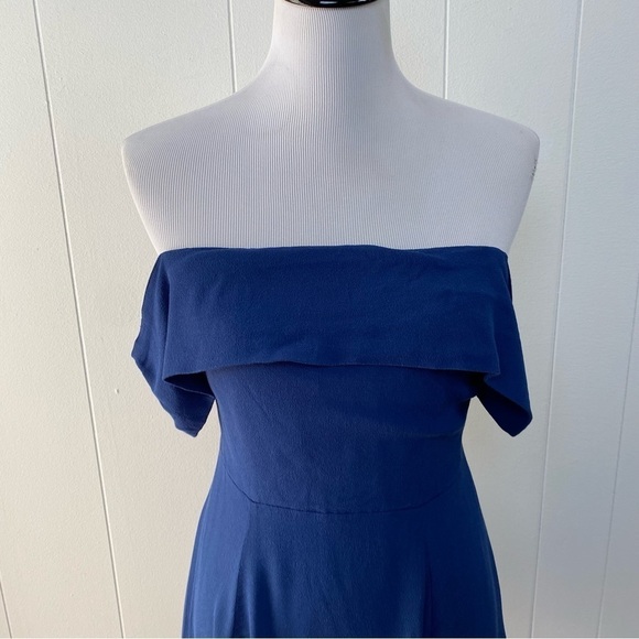 LuLu's Crossroad Cutie Navy Blue Off-the-Shoulder Mini Dress Size Medium - Picture 9 of 16